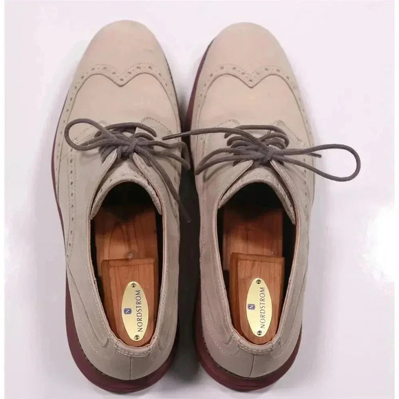Cole-Haan Beige Original Grand Wingtip Oxford Nubuck Dress Shoes Men\'s US 11 main image 7